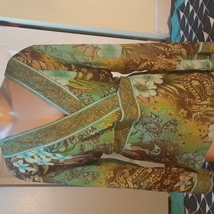 LANE BRYANT  BOHO FLORAL MULTI COLORED,  WITH SASH, SIZE 22/24